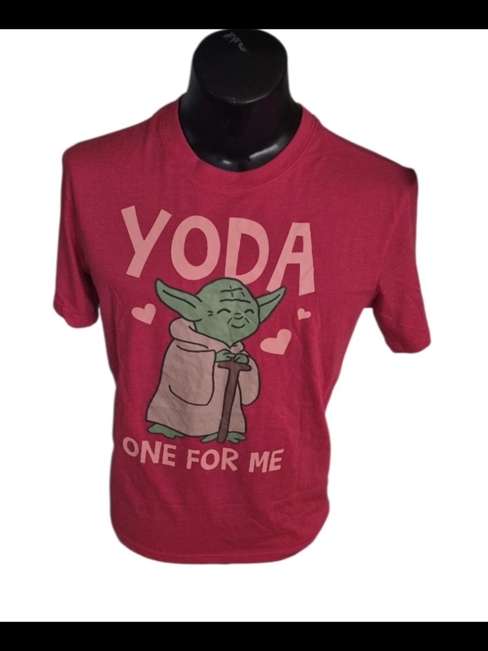 Star Wars Yoda One For Me Graphic T-Shirt Red Casual Men's Medium